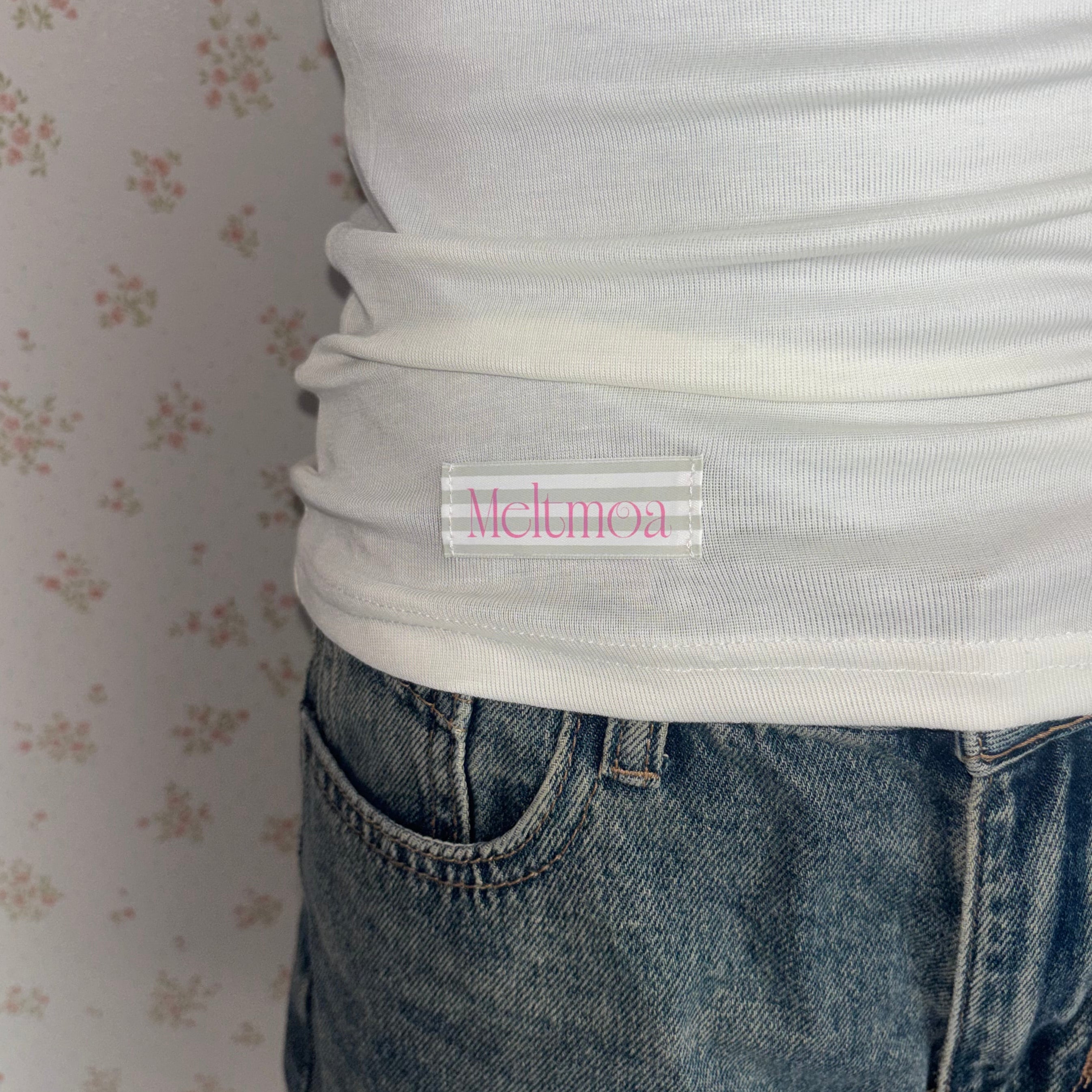 Wide-neck sheer T-Shirt