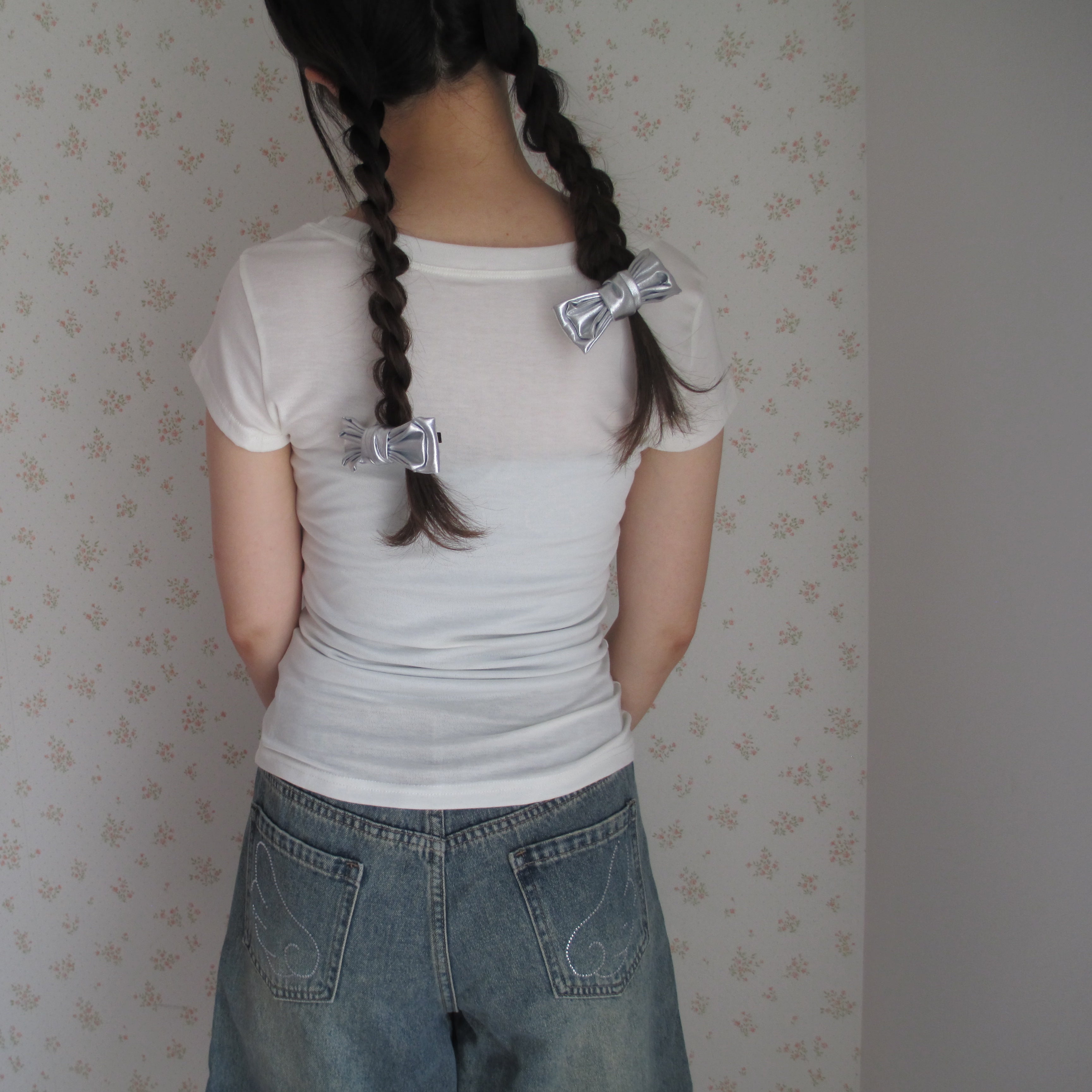 Wide-neck sheer T-Shirt