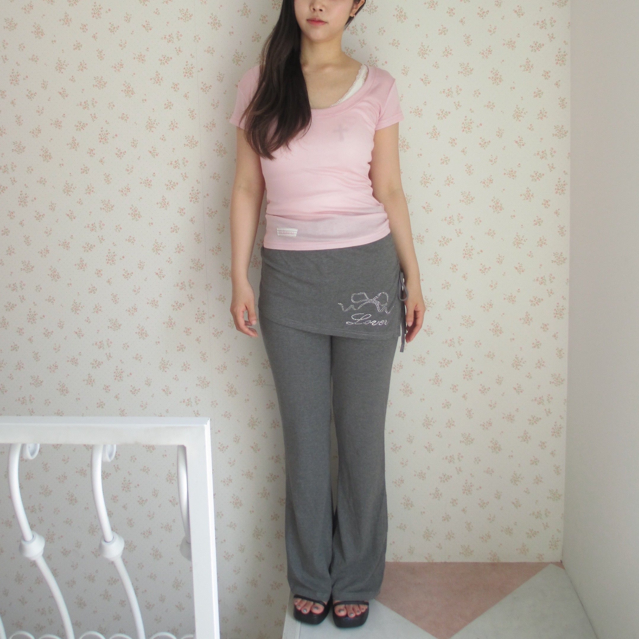 Wide-neck sheer T-Shirt