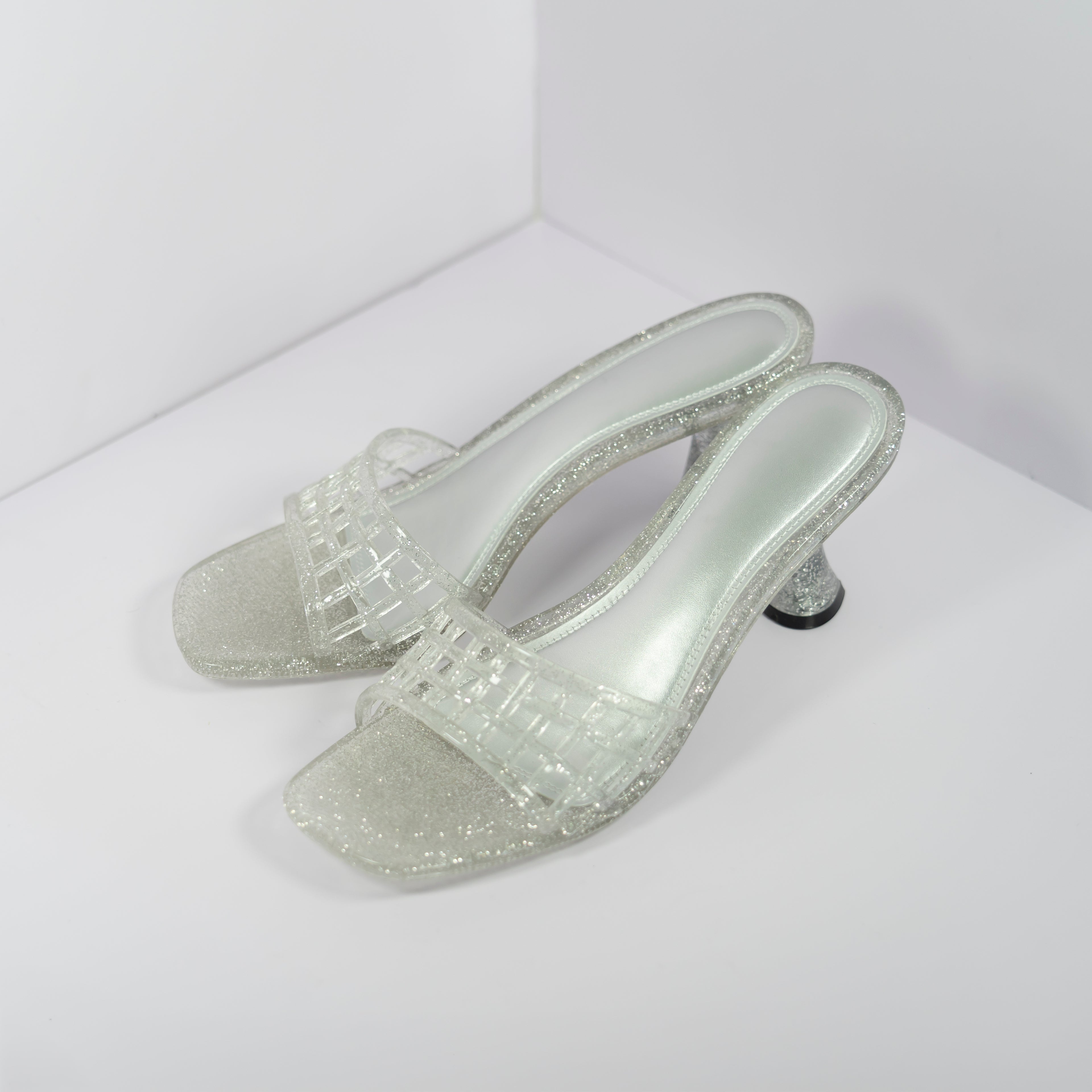 Jelly open-toe mules